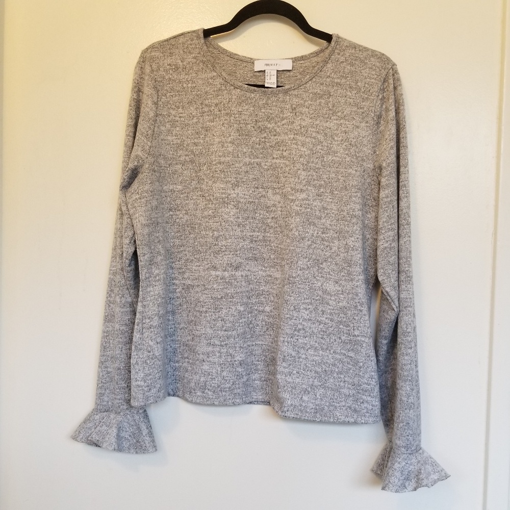 Grey Bell Cuff Sweater
